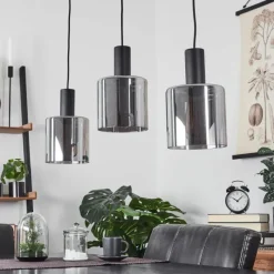 Suspension Verre Fumé-hofstein Suspension Klemtoo Noir, 3 lumières