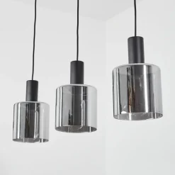 Suspension Verre Fumé-hofstein Suspension Klemtoo Noir, 3 lumières