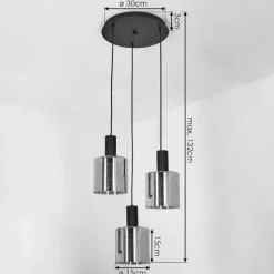 Suspension Verre Fumé-hofstein Suspension Klemtoo Noir, 3 lumières