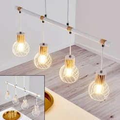 Lampes Vintages & Rétros-hofstein Suspension Koler Bois clair, Blanc, 4 lumières