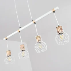 Lampes Vintages & Rétros-hofstein Suspension Koler Bois clair, Blanc, 4 lumières