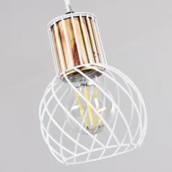 Lampes Vintages & Rétros-hofstein Suspension Koler Bois clair, Blanc, 4 lumières