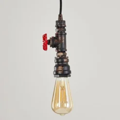 Lampes Vintages & Rétros-hofstein Suspension Kolyma Rouille, Noir, 1 lumière