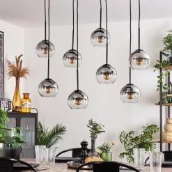 hofstein Suspension Koyoto Clair, Fumé, 8 lumières