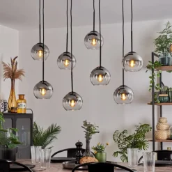 hofstein Suspension Koyoto Clair, Fumé, 8 lumières