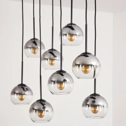 hofstein Suspension Koyoto Clair, Fumé, 8 lumières