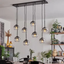 hofstein Suspension Koyoto Clair, Fumé, 8 lumières