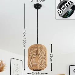 Style Boho-Chic-hofstein Suspension Krens Noir, 1 lumière