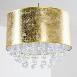 Lampes En Tissu-hofstein Suspension Kunes Nickel mat, 1 lumière