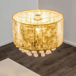 Lampes En Tissu-hofstein Suspension Kunes Nickel mat, 1 lumière