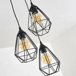 Lampes Vintages & Rétros-hofstein Suspension Kunir Noir, 3 lumières