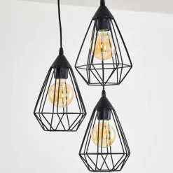 Lampes Vintages & Rétros-hofstein Suspension Kunir Noir, 3 lumières