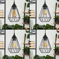 Lampes Vintages & Rétros-hofstein Suspension Kunir Noir, 3 lumières