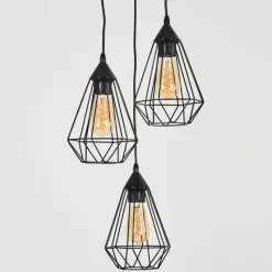 Lampes Vintages & Rétros-hofstein Suspension Kunir Noir, 3 lumières