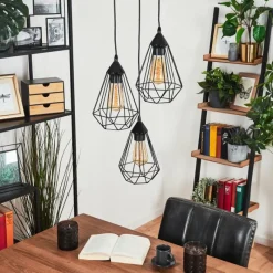 Lampes Vintages & Rétros-hofstein Suspension Kunir Noir, 3 lumières