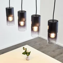 Luminaires Scandinaves-hofstein Suspension Kuparuk Noir, 4 lumières