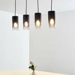 Luminaires Scandinaves-hofstein Suspension Kuparuk Noir, 4 lumières