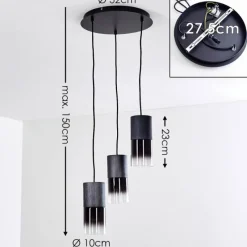 Luminaires Scandinaves-hofstein Suspension Kuparuk Noir, 3 lumières