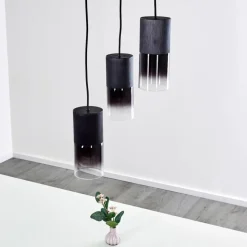 Luminaires Scandinaves-hofstein Suspension Kuparuk Noir, 3 lumières