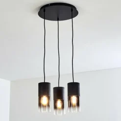 Luminaires Scandinaves-hofstein Suspension Kuparuk Noir, 3 lumières
