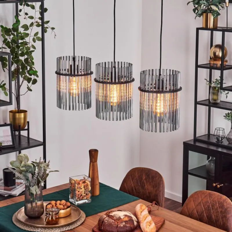 hofstein Suspension Lagielas Noir, 3 lumières