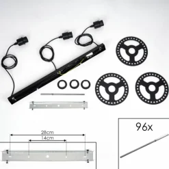 hofstein Suspension Lagielas Noir, 3 lumières