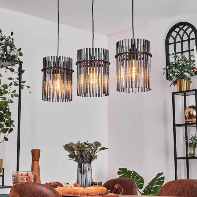 hofstein Suspension Lagielas Noir, 3 lumières