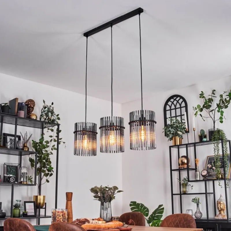 hofstein Suspension Lagielas Noir, 3 lumières