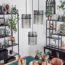 hofstein Suspension Lagielas Noir, 3 lumières