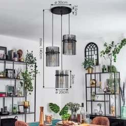 hofstein Suspension Lagielas Noir, 3 lumières