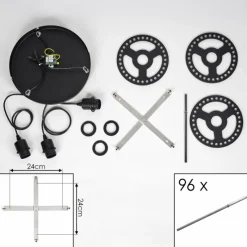 hofstein Suspension Lagielas Noir, 3 lumières