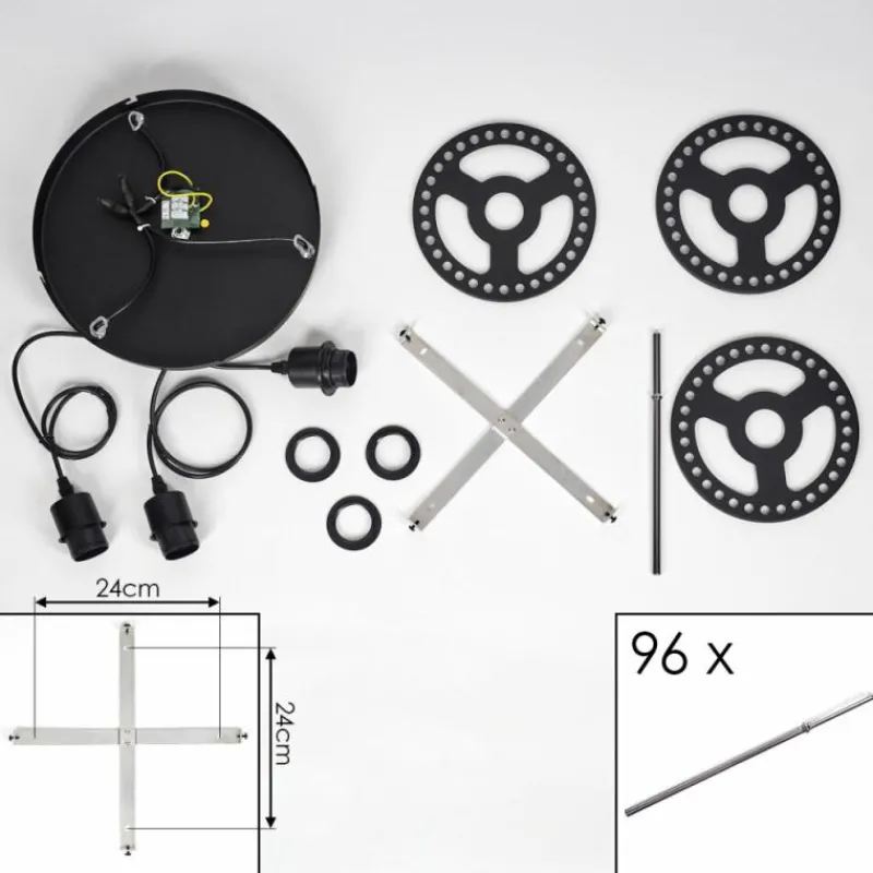 hofstein Suspension Lagielas Noir, 3 lumières