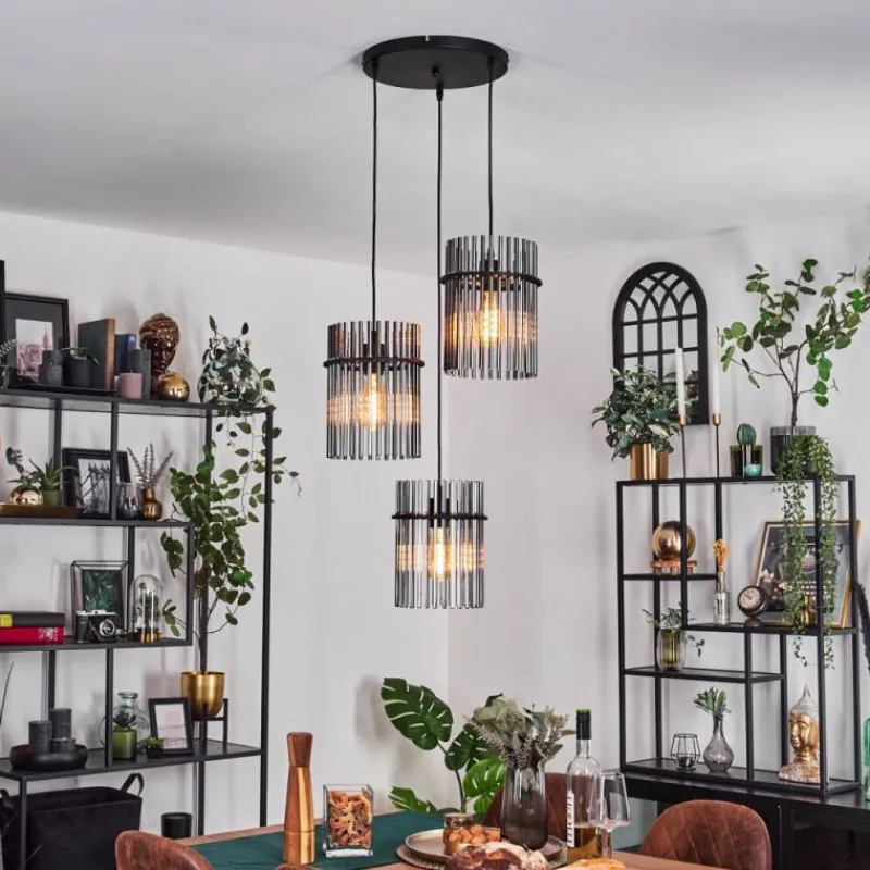 hofstein Suspension Lagielas Noir, 3 lumières