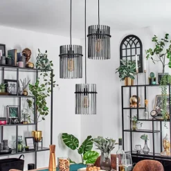 hofstein Suspension Lagielas Noir, 3 lumières