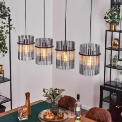 hofstein Suspension Lagielas Noir, 4 lumières