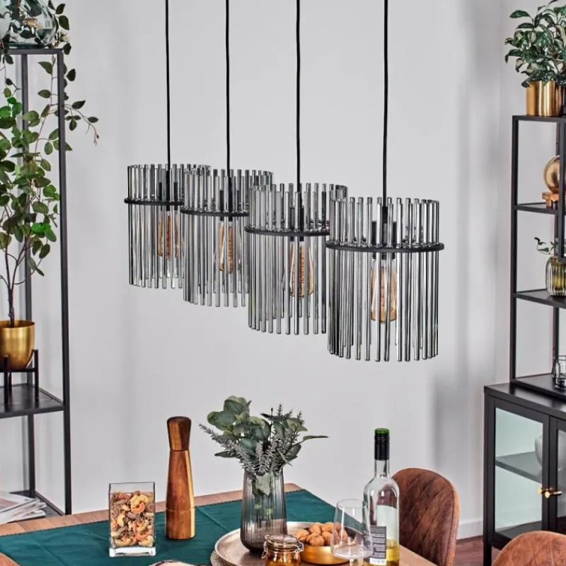 hofstein Suspension Lagielas Noir, 4 lumières