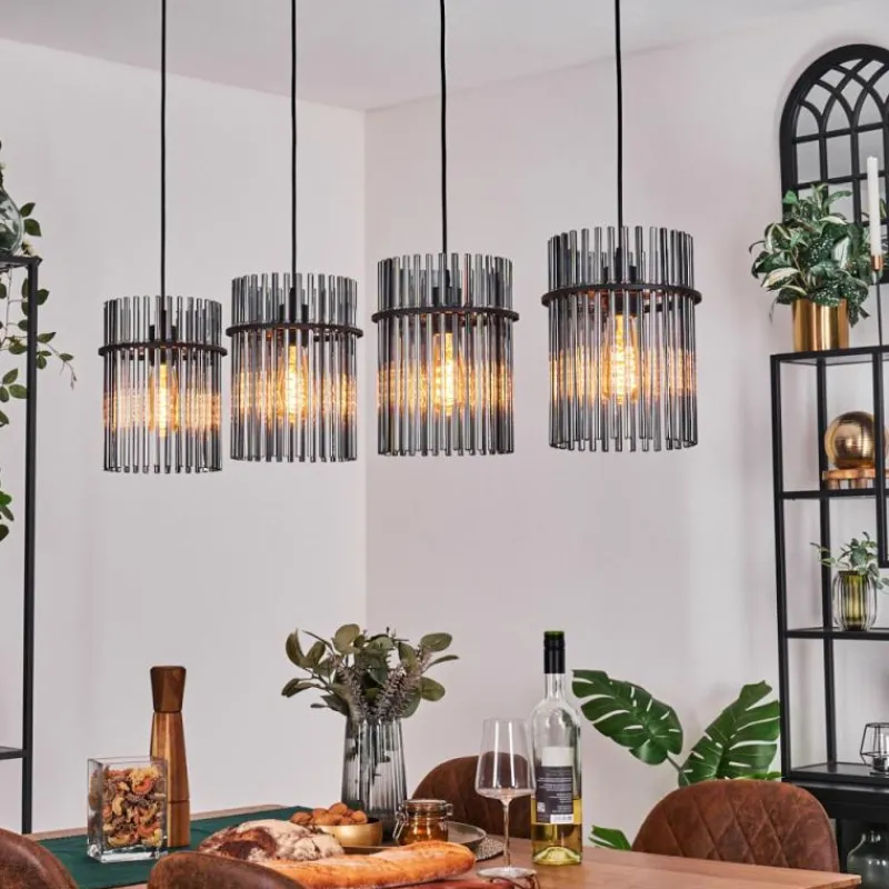 hofstein Suspension Lagielas Noir, 4 lumières