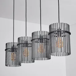 hofstein Suspension Lagielas Noir, 4 lumières