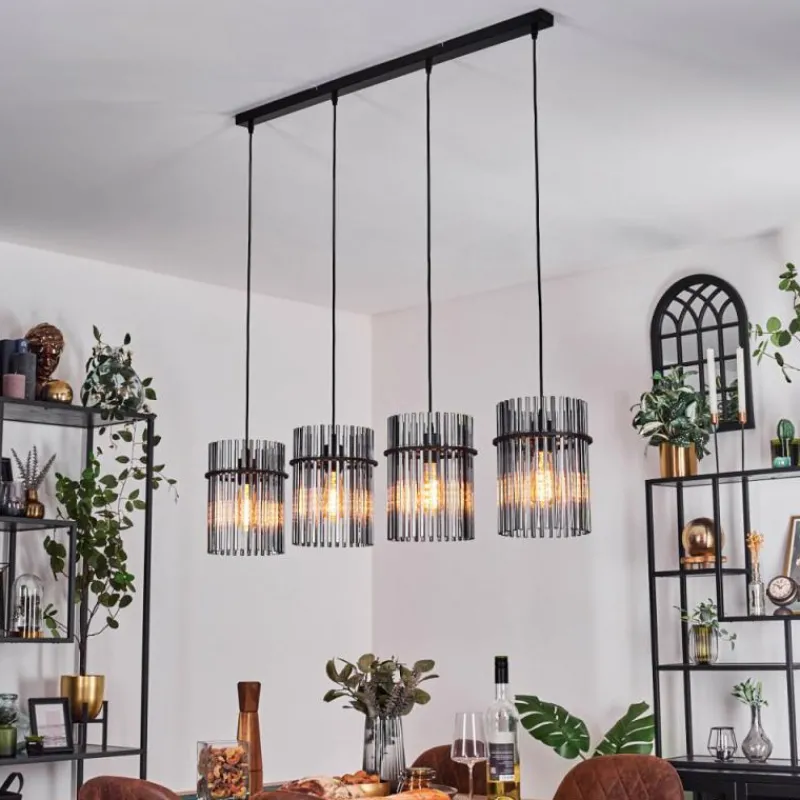 hofstein Suspension Lagielas Noir, 4 lumières