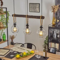 Lampes Industrielles-hofstein Suspension Landrienne Brun, Écru, Noir, 3 lumières