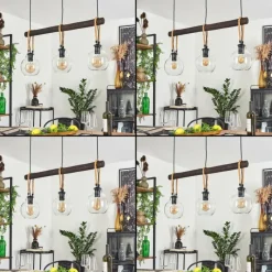 Lampes Industrielles-hofstein Suspension Landrienne Brun, Écru, Noir, 3 lumières