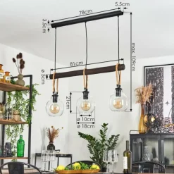 Lampes Industrielles-hofstein Suspension Landrienne Brun, Écru, Noir, 3 lumières