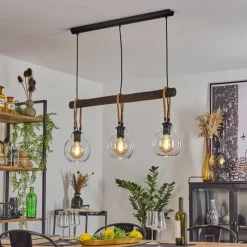 Lampes Industrielles-hofstein Suspension Landrienne Brun, Écru, Noir, 3 lumières