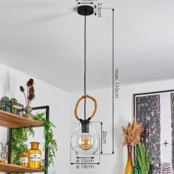 Lampes À Boules-hofstein Suspension Landrienne Écru, Noir, 1 lumière