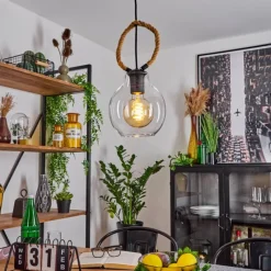 Lampes À Boules-hofstein Suspension Landrienne Écru, Noir, 1 lumière