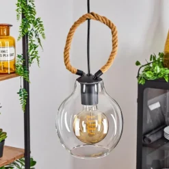 Lampes À Boules-hofstein Suspension Landrienne Écru, Noir, 1 lumière