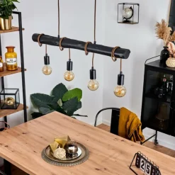 Style Boho-Chic-hofstein Suspension Larifano Brun, Noir, 4 lumières