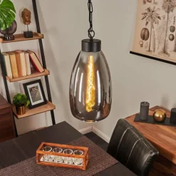 Suspension Verre Fumé-hofstein Suspension Larobe Noir, 1 lumière