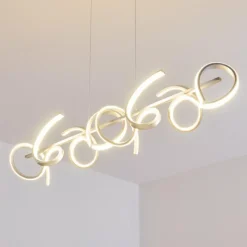 hofstein Suspension Lavaca LED Argenté, 4 lumières