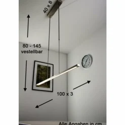 hofstein Suspension LED Masterlight Real 2 Acier inoxydable, Nickel mat, 1 lumière